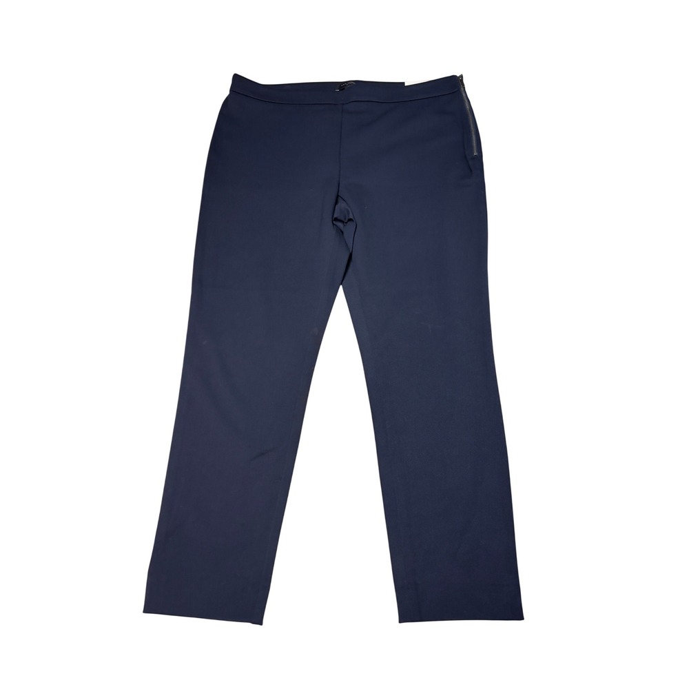 NWT Ann Taylor The Chelsea Navy Blue Side Zip Ankle‎ Pants Womens 14P W35 L26